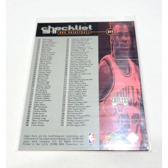 1998-99 Upper Deck #311 Michael Jordan Checklist Card Chicago Bulls - Picture 2 of 2